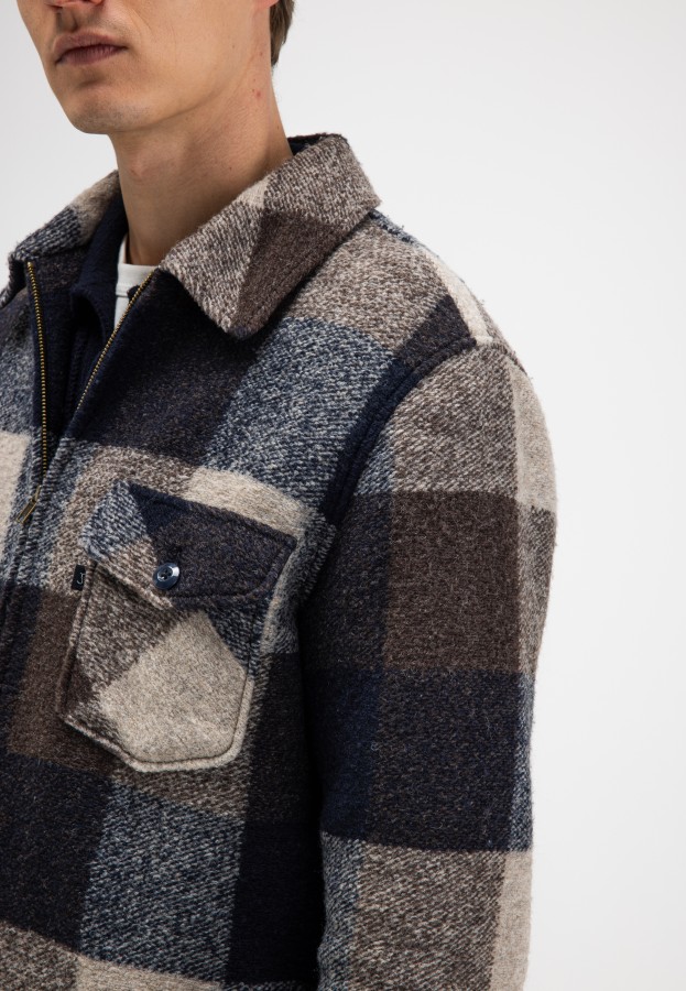 Afbeelding van Vance Wool Check M2624070 Chestnut Brown - Heren Overshirt  - Butcher of Blue